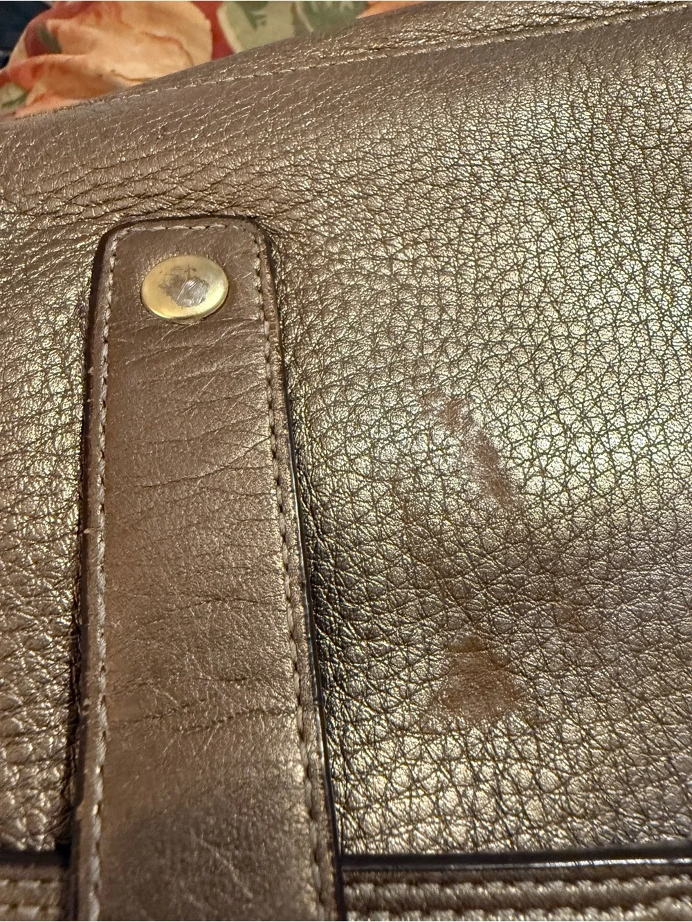 Coach Bronze Leather Shoulder Handbag with Gold Hardware - Picture 7 of 13